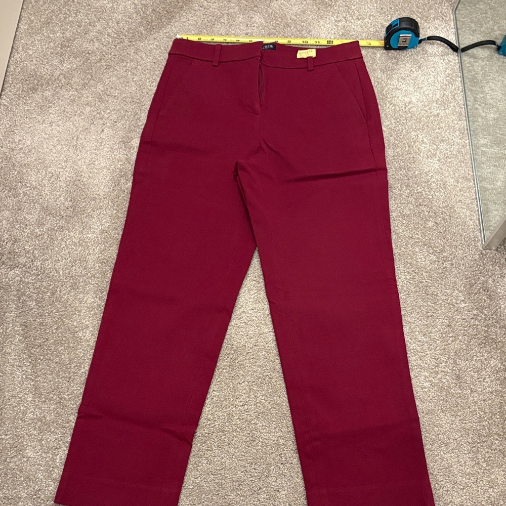 J. Crew Factory Kallie Ankle Pants. Maroon. Size 4.